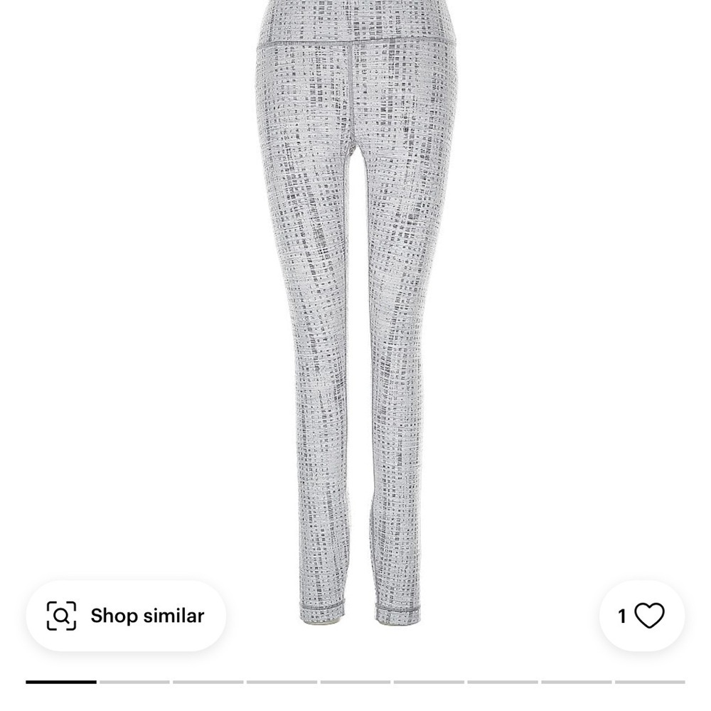 Lululemon gray and cream leggings skeleton 💀 on the side